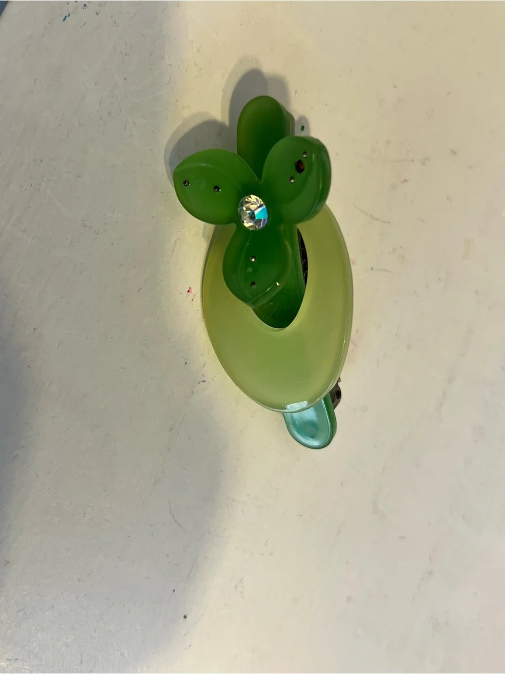 Green Flower Clip Decorative Accent - Home Accents